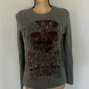 Zadig and Voltaire wool gray skull sweater.